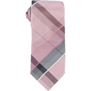 Kenneth Cole Mens Plaid Silk Self-tied Necktie, NWT